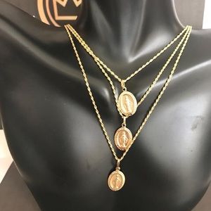 18k REAL GOLD religious necklace